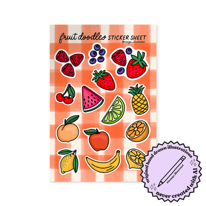 Fruit Doodles Sticker Sheet