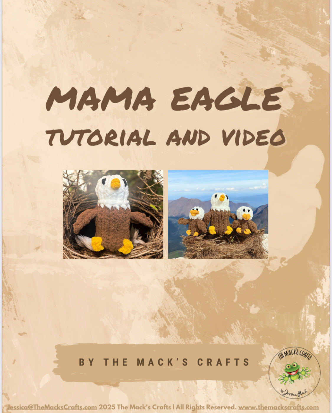 Chunky Finger Knit Mama Eagle Tutorial - Written &amp; Video Instructions