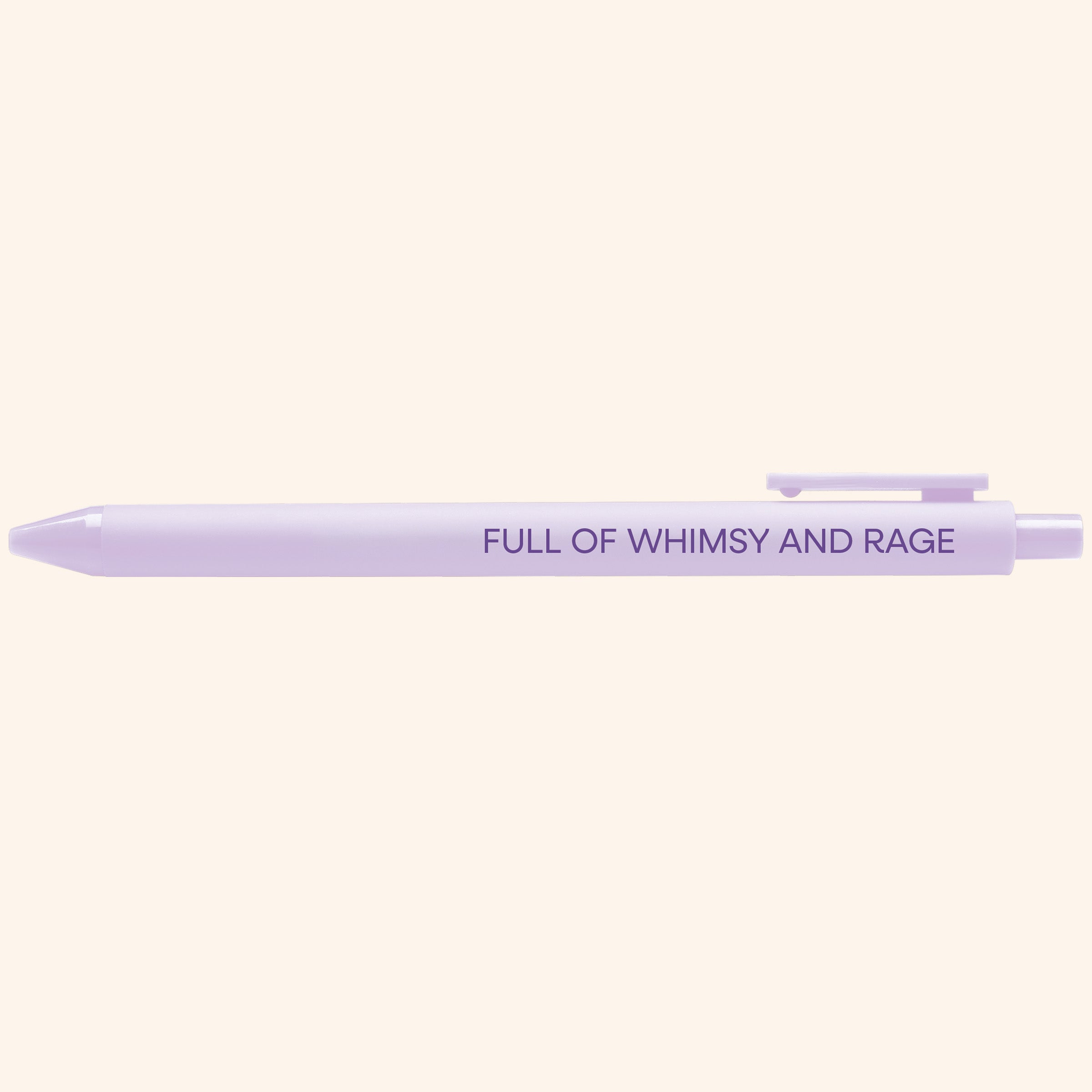 Full of Whimsy and Rage pen detail — illustrated feminist gel pen gift by MangoIllustrated