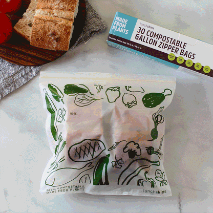Ziptop Compostable Freezer-Safe Gallon Storage Bags - Lunchskins