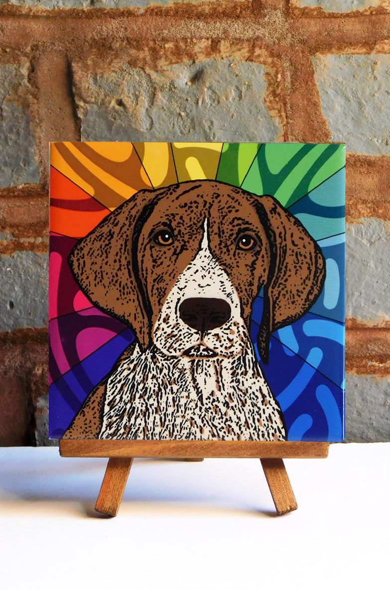 German Shorthair Pointer Ceramic Art Tile