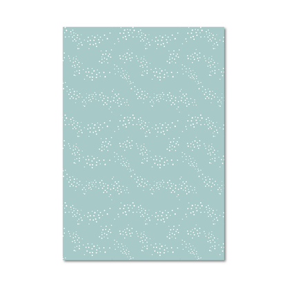 Patterned gift wrap sheet with a light blue background and tiny white dot pattern