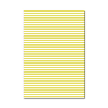 Gift wrap sheet with a repeating pattern of horizontal light yellow stripes on a white background, shown against a solid white backdrop.