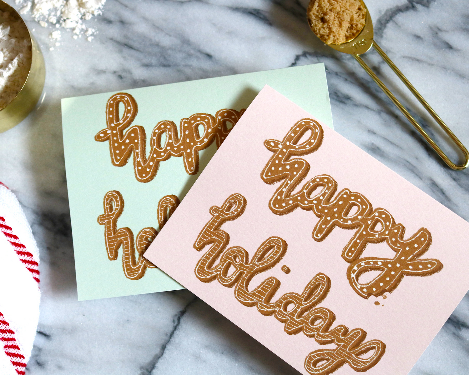 Happy Holidays Gingerbread Cookies Christmas Greeting Card