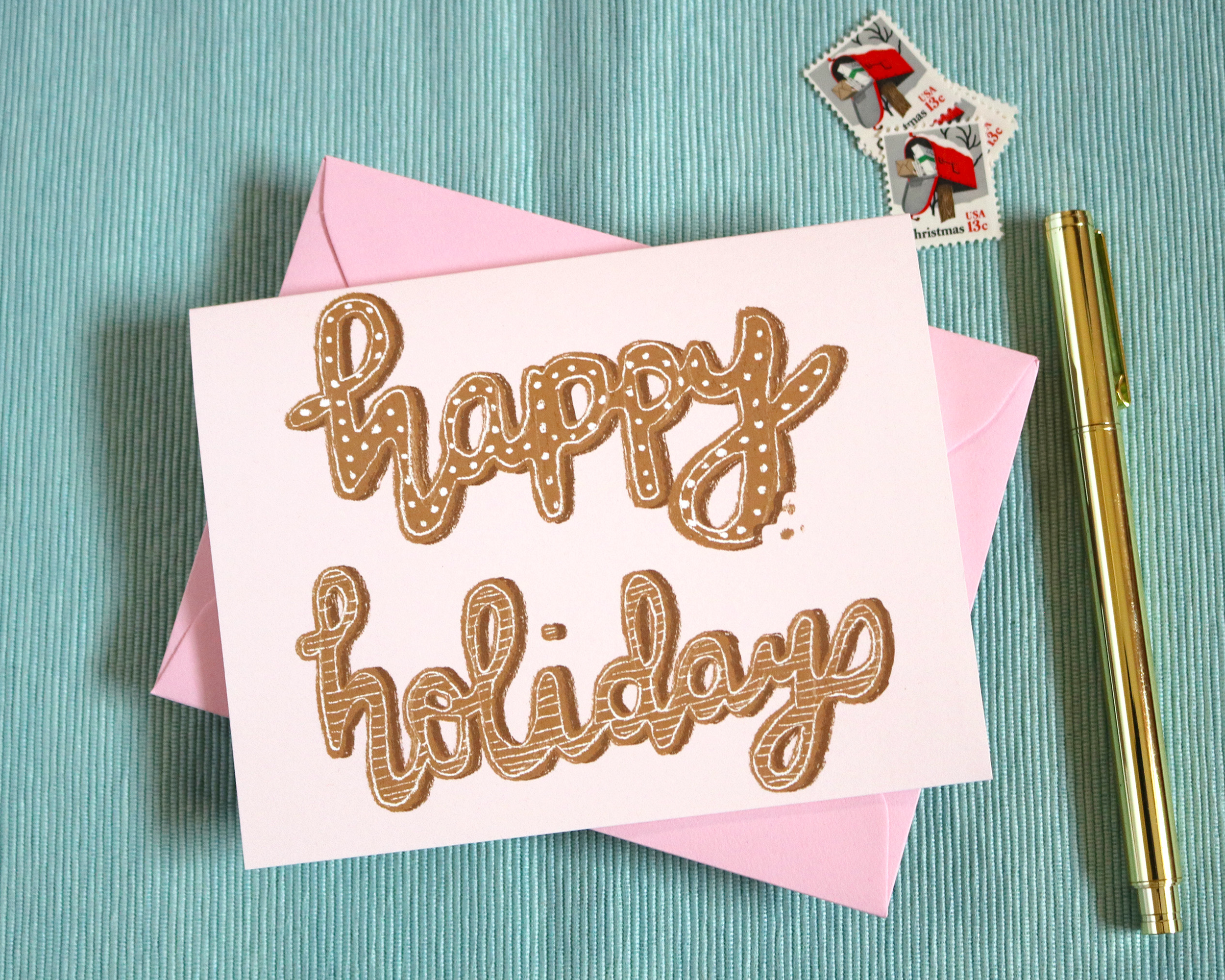 Happy Holidays Gingerbread Cookies Christmas Greeting Card