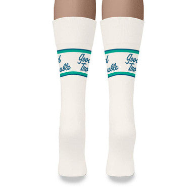 Democracy Forward "Good Trouble" White/Cream Crew Sock