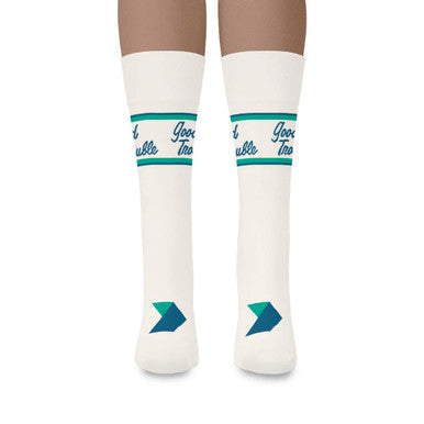 Democracy Forward "Good Trouble" White/Cream Crew Sock
