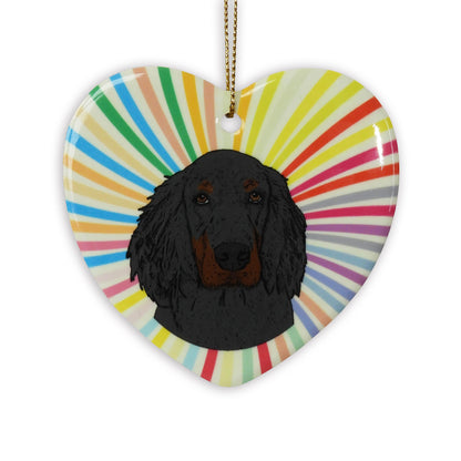 Gordon Setter Ceramic Heart Ornament
