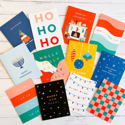 MYSTERY BAG - 10 Winter Holiday cards &amp; Envelopes / Grab bag of 10 slightly imperfect or discontinued greeting cards
