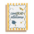 ConGRADulations illustrated graduation card by MangoIllustrated — retro stripes cap and diploma
