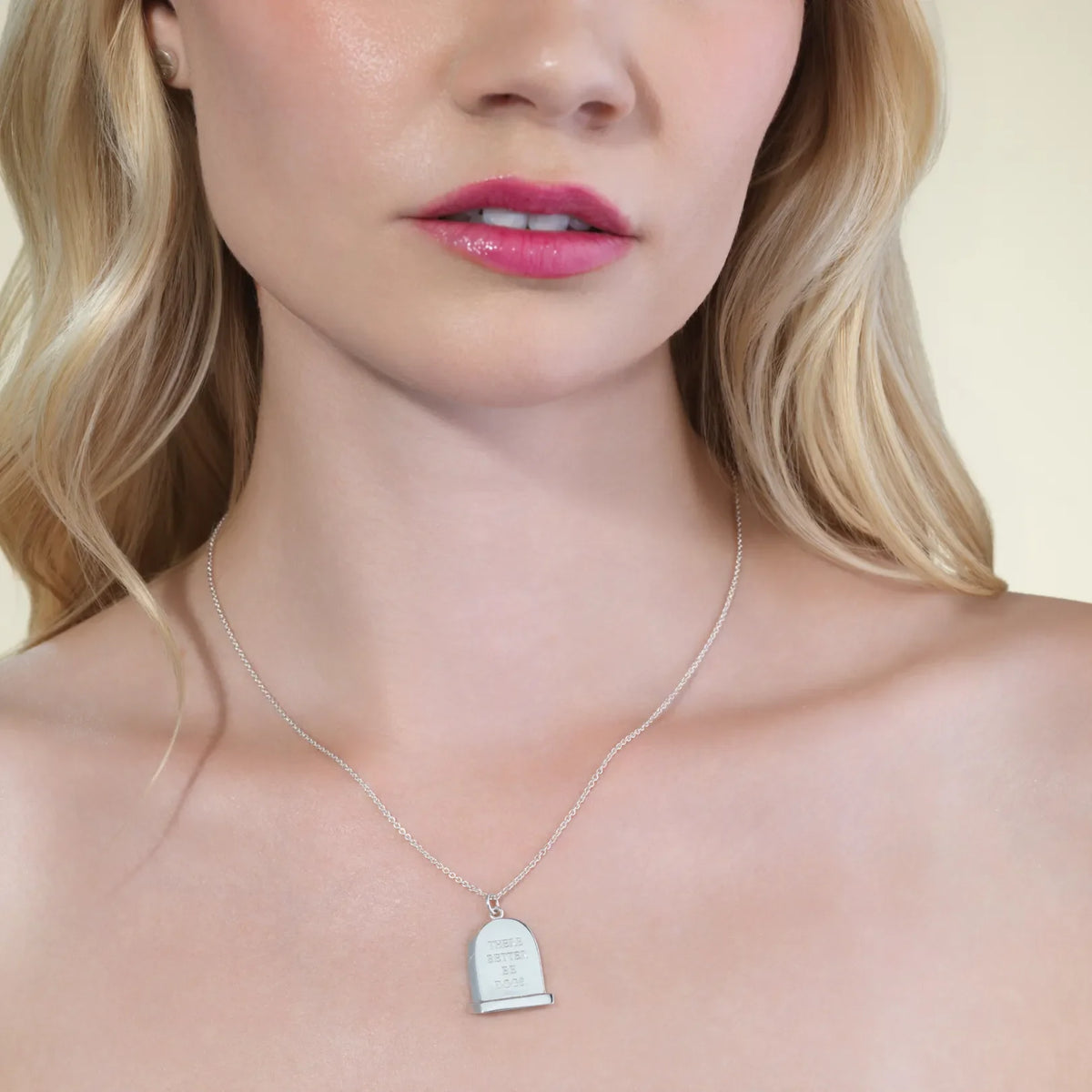 Small Silver Gravestone Pendant