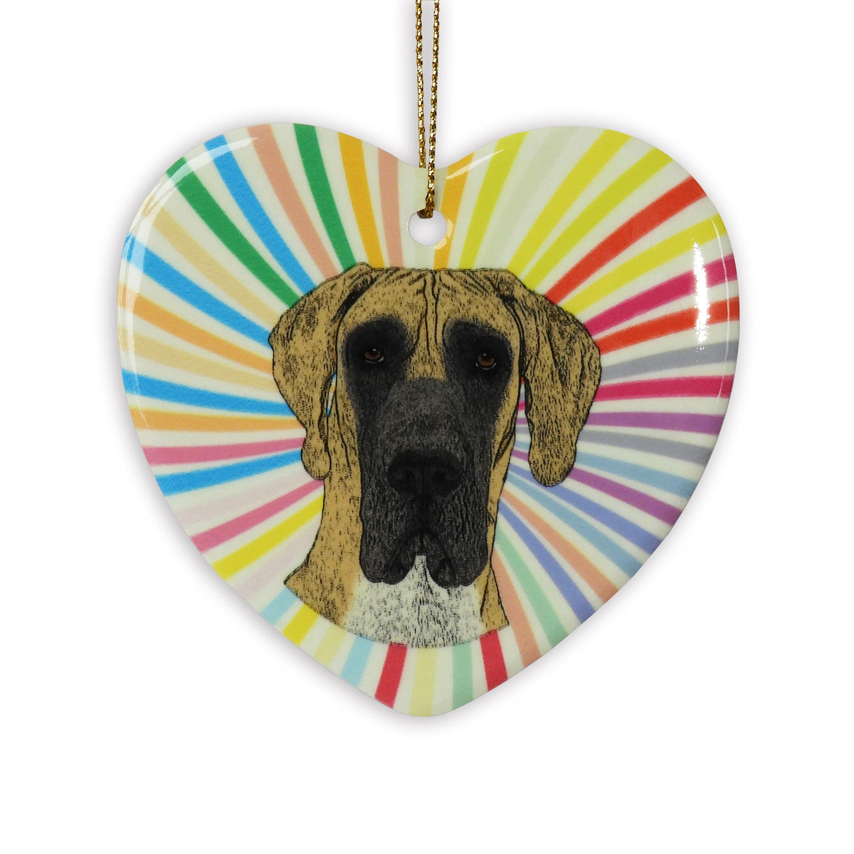 Great Dane Ceramic Heart Ornament