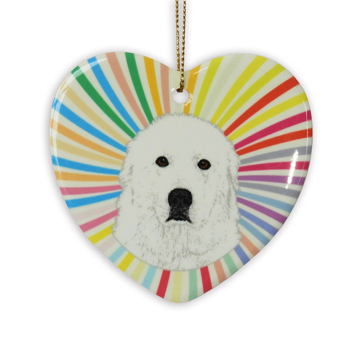 Great Pyrenees Ceramic Heart Ornament
