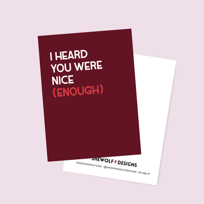 I Heard You Were Nice Holiday Card