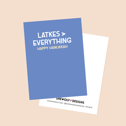 Latkes Over Everything Hanukkah Card