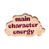Gold enamel pin with dark pink &