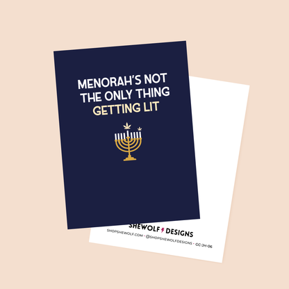 Stoner Menorah Hanukkah Card