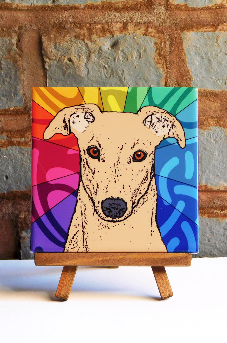 Greyhound Ceramic Art Tile