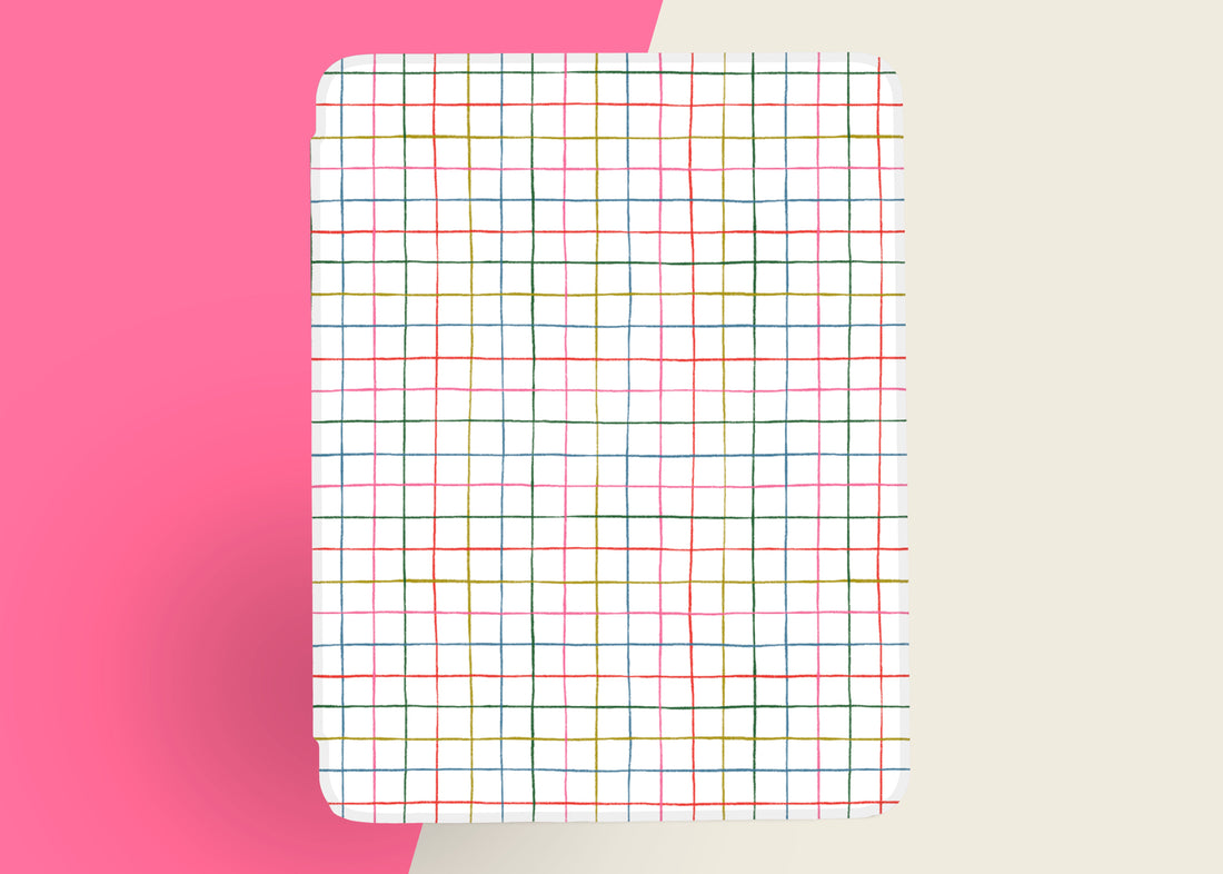 FINAL SALE - Illustrated Grid Lines Kindle Case