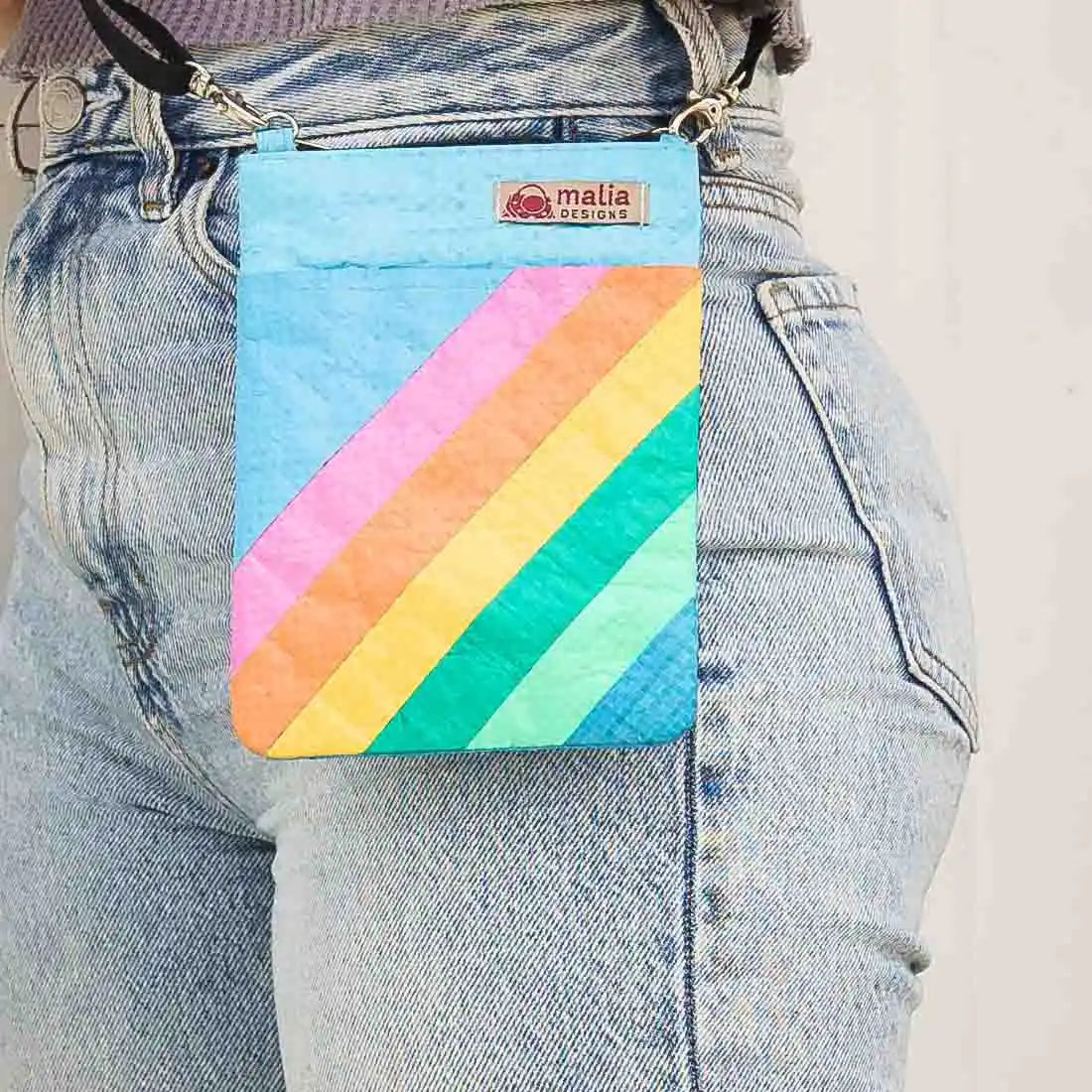 Mini Recycled Crossbody - Rainbow Stripes