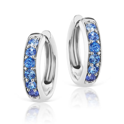 Cirque Classic Hoops with Ombré Blue Sapphires