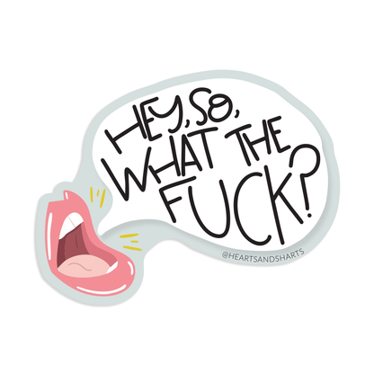 HEY SO WTF 3X3 ILLUSTRATED VINYL STICKER