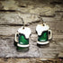 Hand-painted green beer mug wooden dangle earrings featuring frothy white foam and a rich green resin inlay. Lightweight beer lover jewelry perfect for St. Patrick’s Day celebrations, pub outings, festivals, and fun Irish-themed gifts.