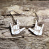 Hand-painted wooden American Sign Language "I Love You" hand sign dangle earrings on hypoallergenic .925 sterling silver hooks. Lightweight ASL-inspired jewelry for Deaf community members, sign language interpreters, teachers, students, and advocates.