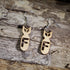  Hand-painted wooden F-bomb dangle earrings featuring a stylized cartoon bomb with a bold cutout letter "F" on hypoallergenic .925 sterling silver hooks. Lightweight novelty earrings perfect for sarcastic humor, edgy fashion, gag gifts, and fans of witty statement jewelry.