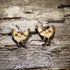 Hand-painted wooden chicken dangle earrings featuring detailed hen silhouettes on lightweight wood with hypoallergenic .925 sterling silver hooks. Perfect for chicken lovers, backyard chicken keepers, poultry farmers, homesteaders, farm animal enthusiasts, and unique country-inspired jewelry.