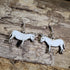 Hand-painted wooden donkey dangle earrings featuring detailed donkey artwork on hypoallergenic .925 sterling silver hooks. Lightweight farm animal jewelry for donkey lovers, farmers, ranchers, equestrians, animal lovers, and anyone who enjoys unique country-inspired accessories.