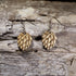 Hand-painted wooden hops dangle earrings featuring detailed hop cones on lightweight wood with hypoallergenic .925 sterling silver hooks. Perfect for craft beer lovers, homebrewers, brewery staff, beer festival fans, hop enthusiasts, and unique brewing-inspired jewelry.