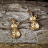 Hand-painted wooden violin and bow dangle earrings featuring an engraved classical string instrument design on hypoallergenic .925 sterling silver hooks. Lightweight music-inspired jewelry for violinists, orchestra members, music teachers, string students, and classical music lovers.