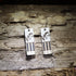 Handcrafted Piano Keyboard with Music Notes wooden dangle earrings featuring a detailed piano keyboard and flowing musical notes design. Lightweight laser-cut wooden earrings with hypoallergenic .925 sterling silver hooks, perfect for pianists, piano teachers, music students, musicians, choir and band directors, and music lovers.