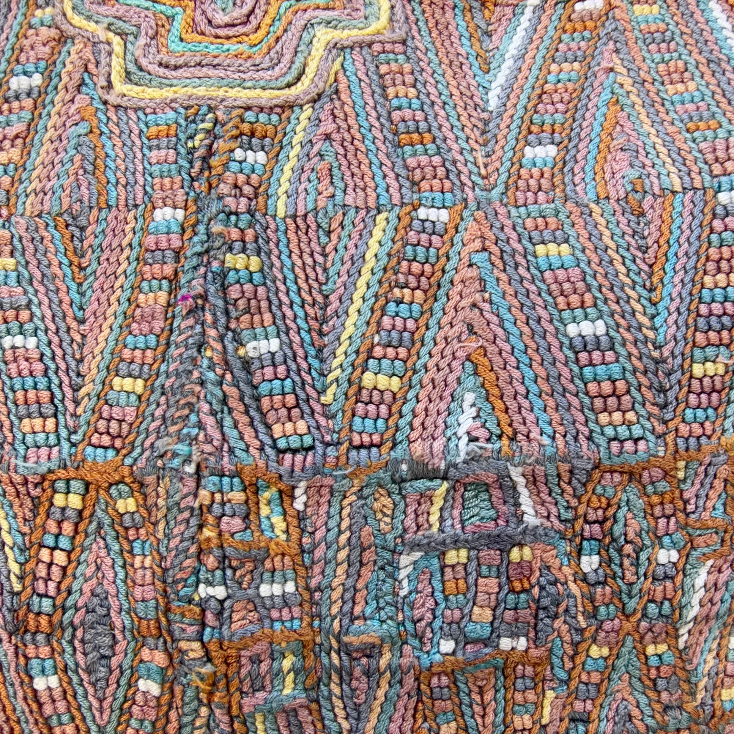 Huipil Bucket Bag - Handcrafted Vintage Mayan Textile &amp; Leather Tote