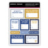 A sheet of Shewolf Designs Hanukkah gift labels featuring various humorous and thematic stickers in navy blue, gold, and white, displayed on a clean white background.