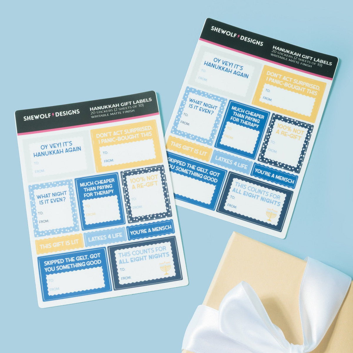 Hanukkah Gift Tag Stickers