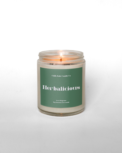 Herbalicious Candle | Oregano + Basil + Thyme lit
