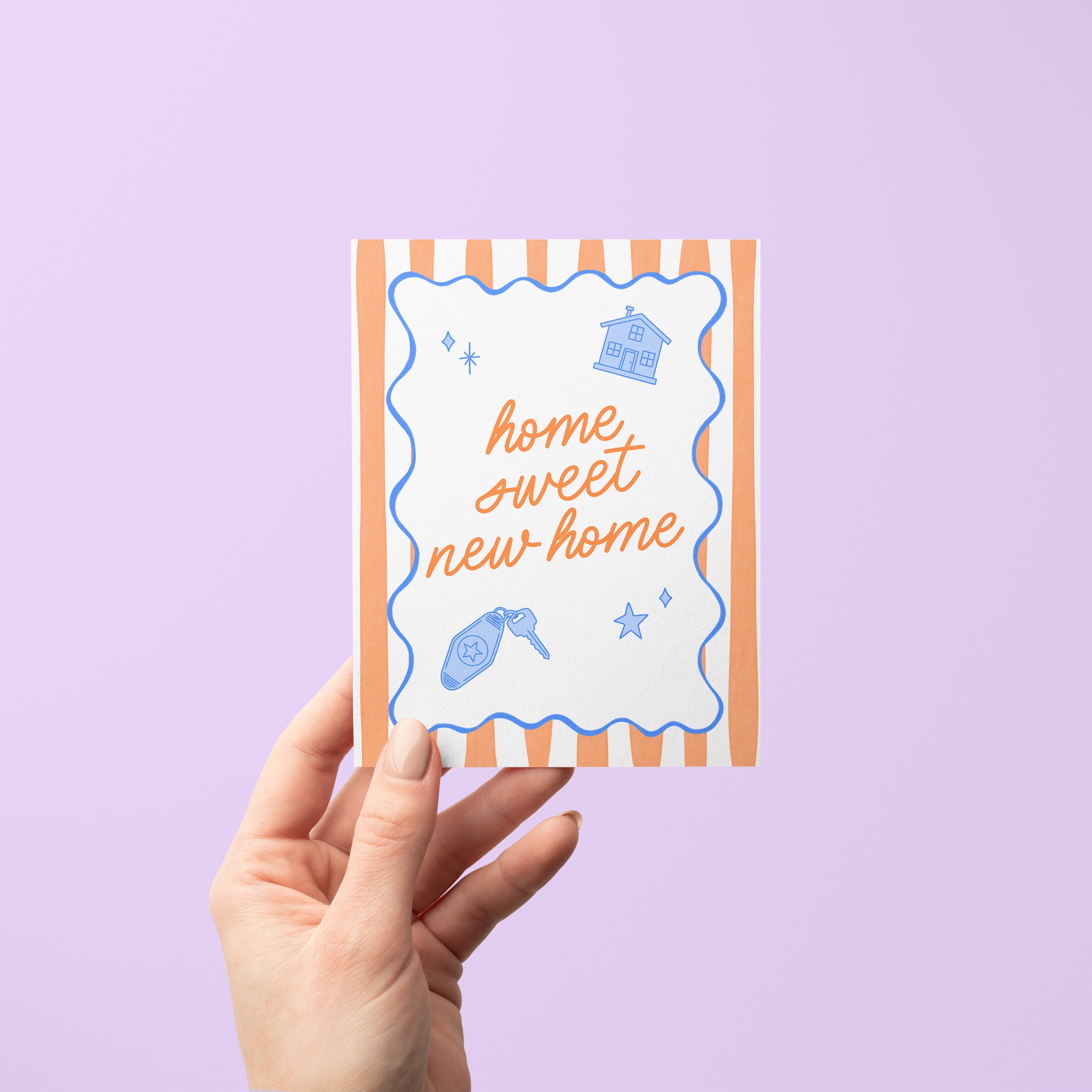 Home Sweet New Home housewarming card styled — illustrated new home card by MangoIllustrated