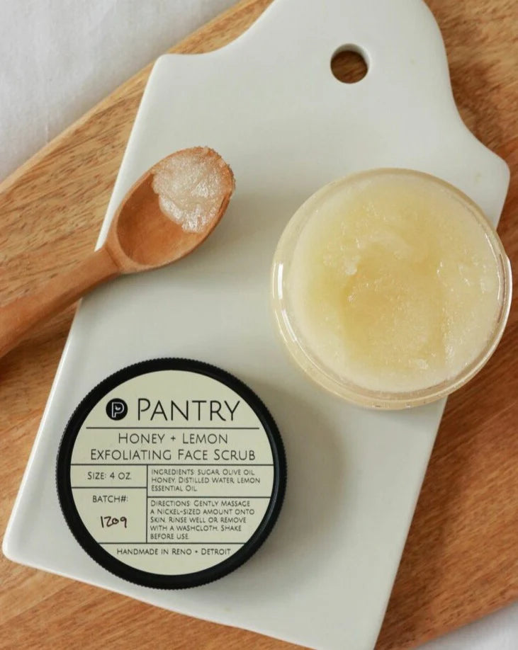 Honey + Lemon Exfoliating Face Scrub 4 oz - Brightening, Gentle Exfoliant
