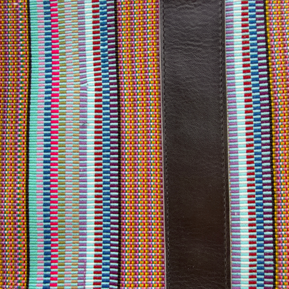 Handwoven Vintage Huipil Leather Tote