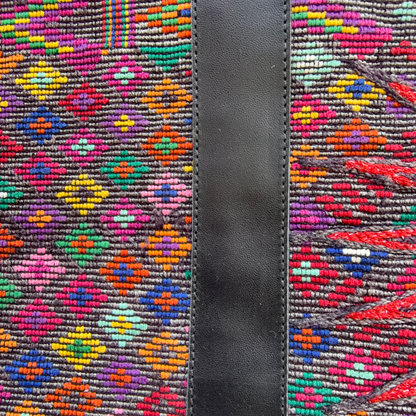 Handwoven Vintage Huipil Leather Tote