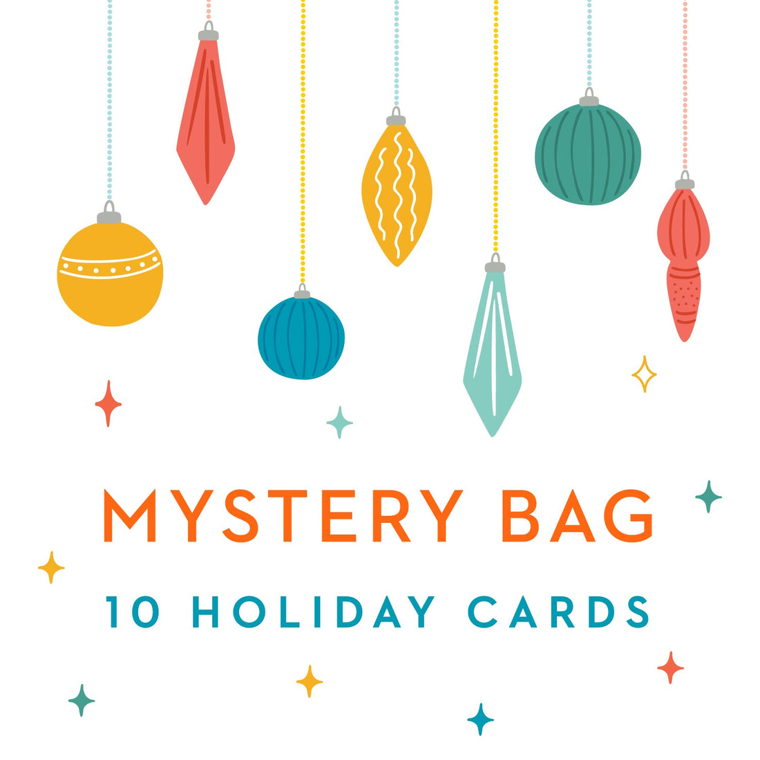 MYSTERY BAG - 10 Winter Holiday cards &amp; Envelopes / Grab bag of 10 slightly imperfect or discontinued greeting cards
