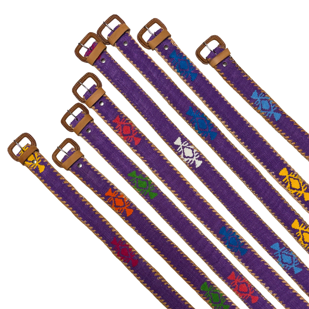 Purple Handwoven Guatemalan Whip-Stitched Belt