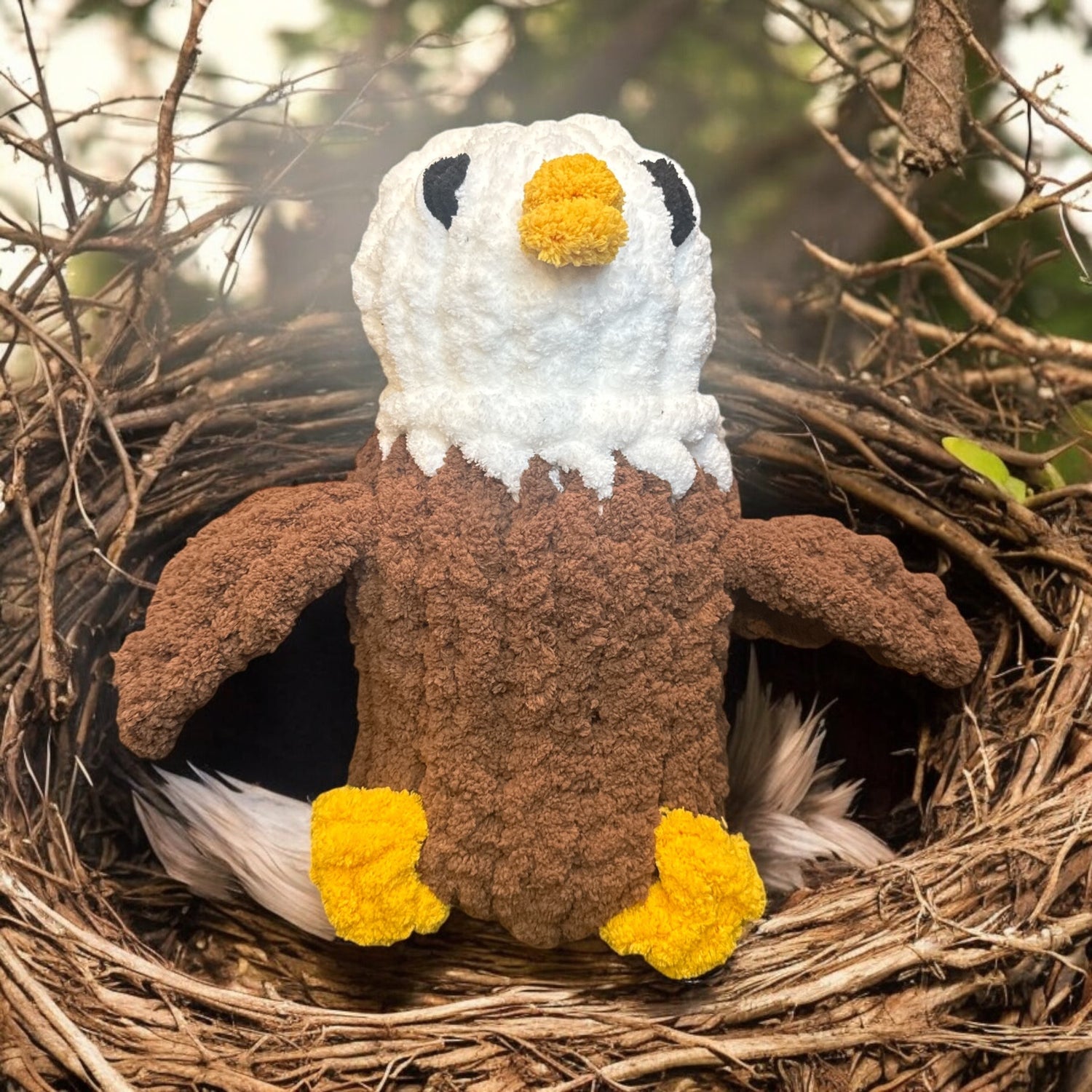 Chunky Finger Knit Mama Eagle Tutorial - Written &amp; Video Instructions