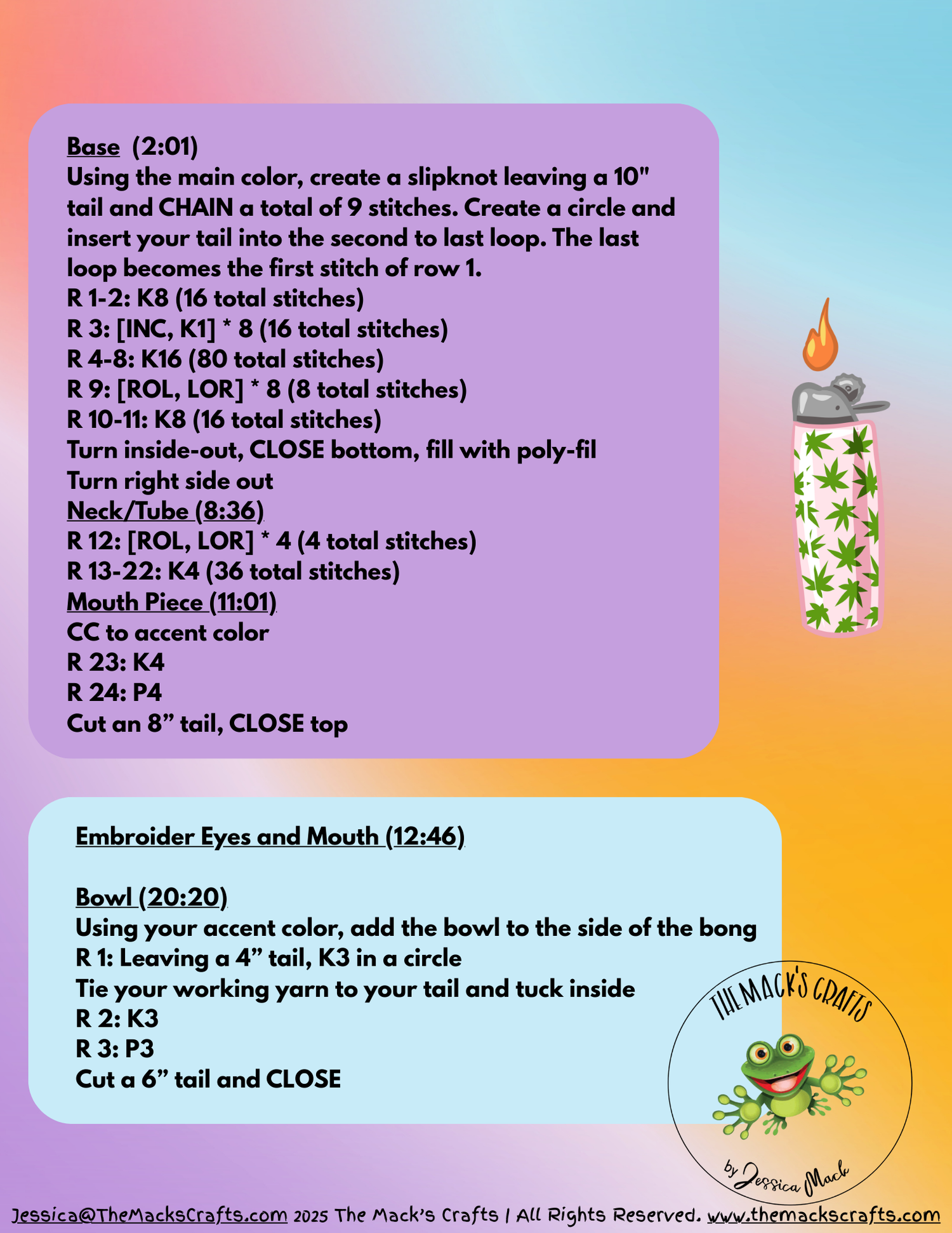 Chunky Finger Knit  Bong Tutorial - Written &amp; Video Instructions