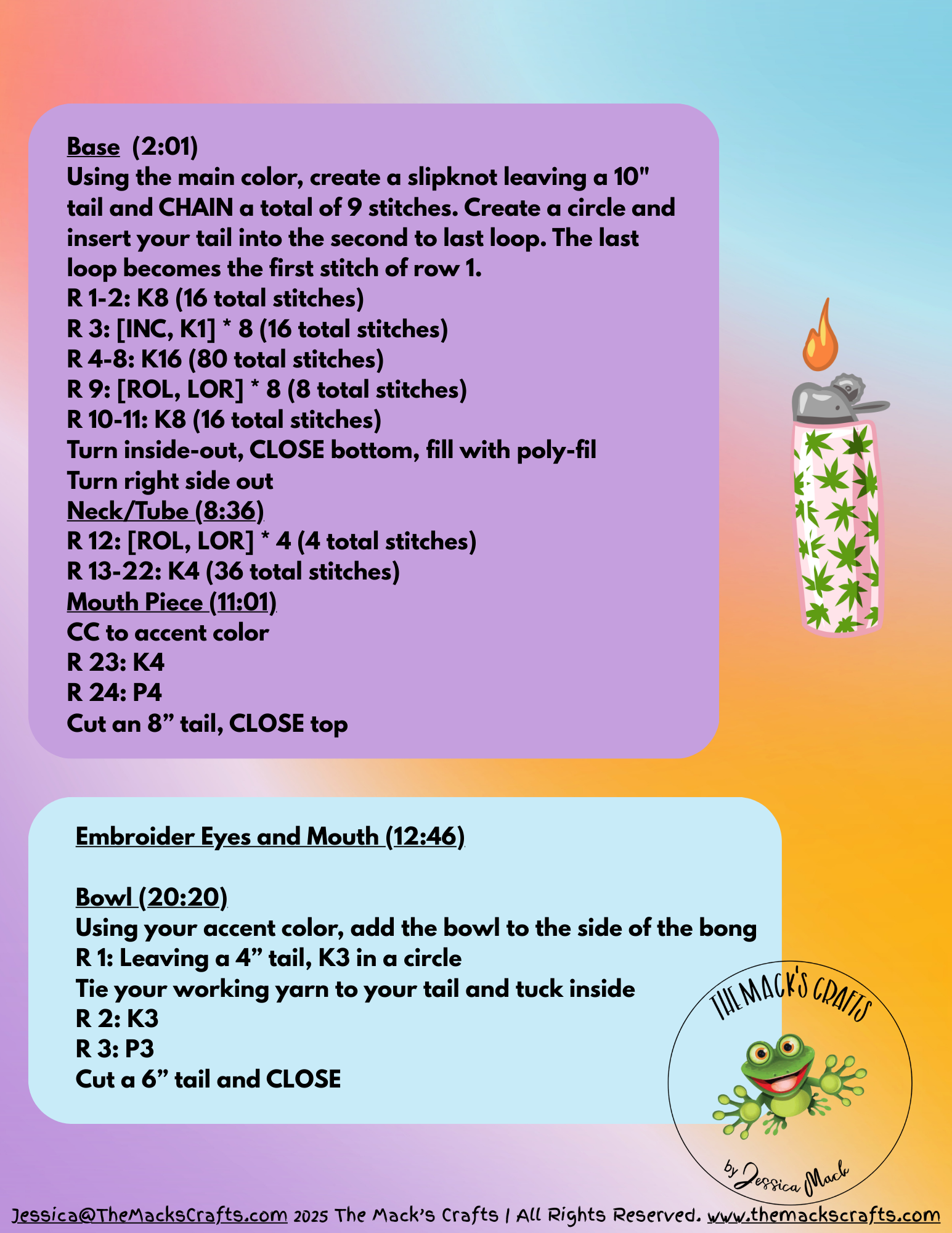 Chunky Finger Knit  Bong Tutorial - Written &amp; Video Instructions