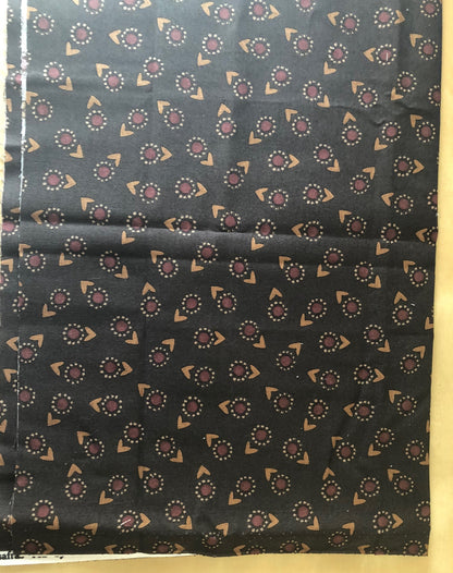 Brown Floral Pattern Fabric 1/2 Yard