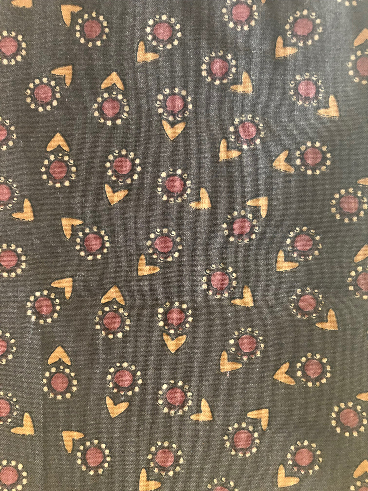 Brown Floral Pattern Fabric 1/2 Yard