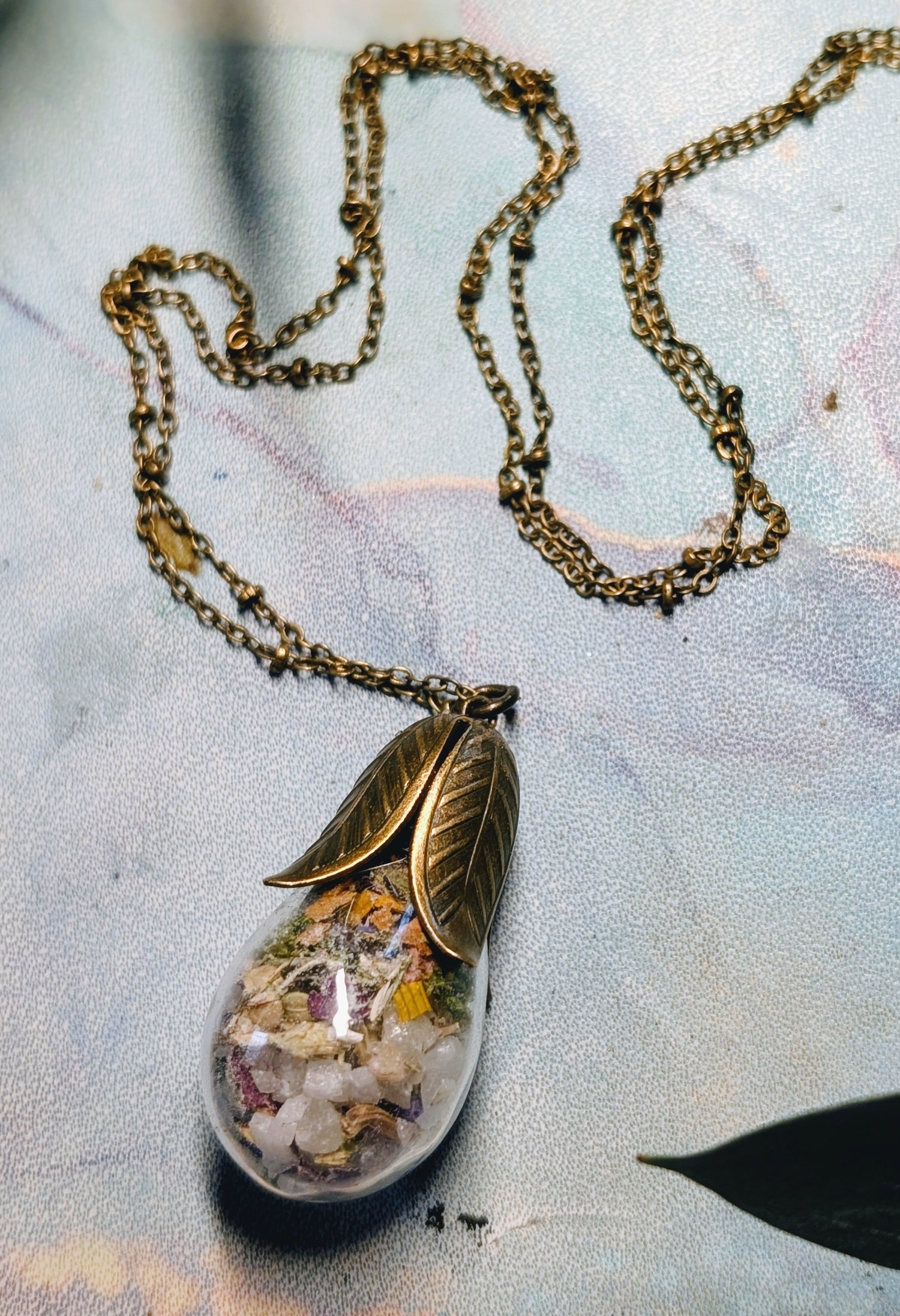 Wholesale Handcrafted Large Medicine Woman Floral Necklace with Quartz and Colorado Wildflowers, 5 minimum